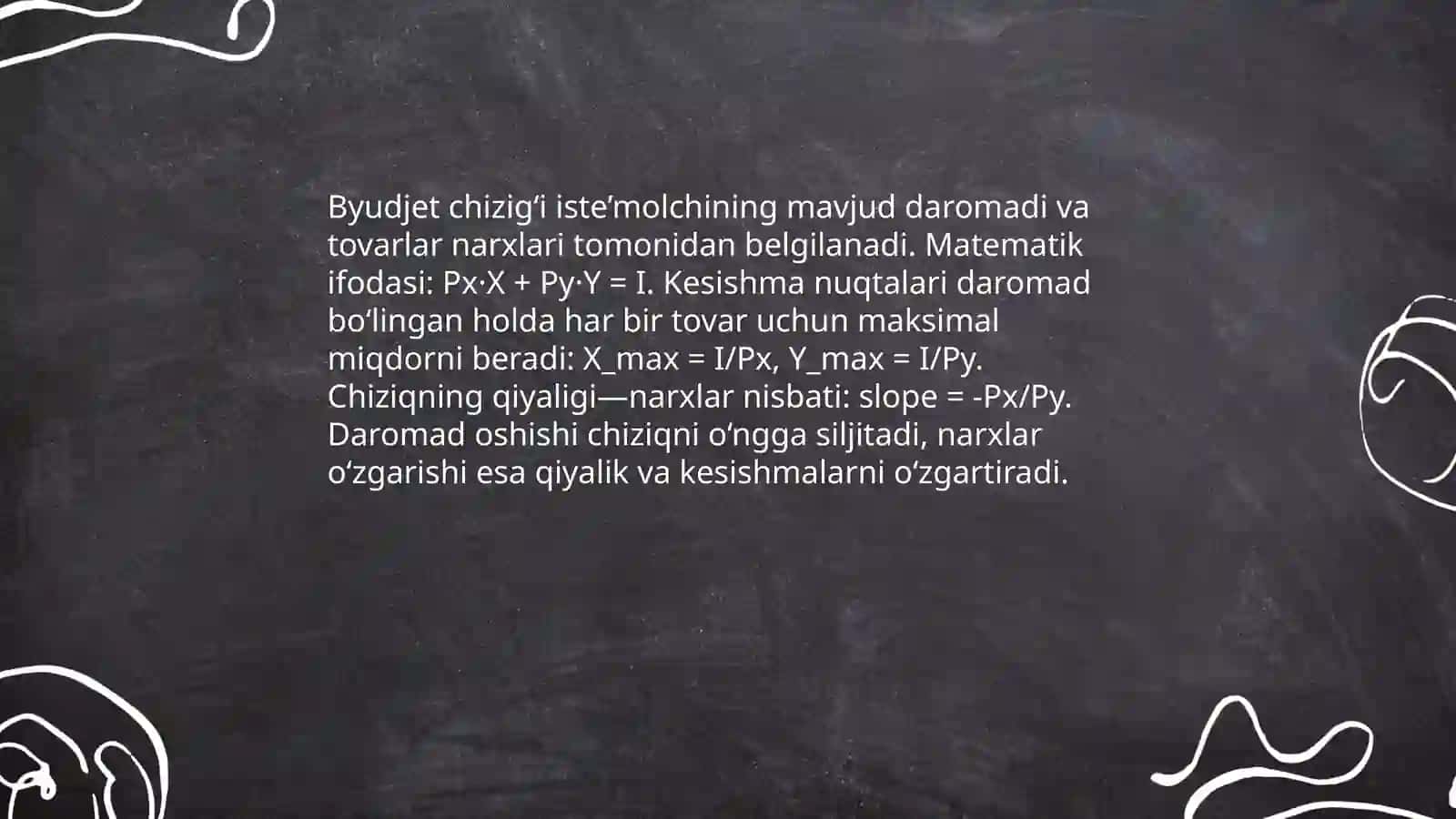 Byudjet cheklovi: ta’rif va matematik ifodasi 4