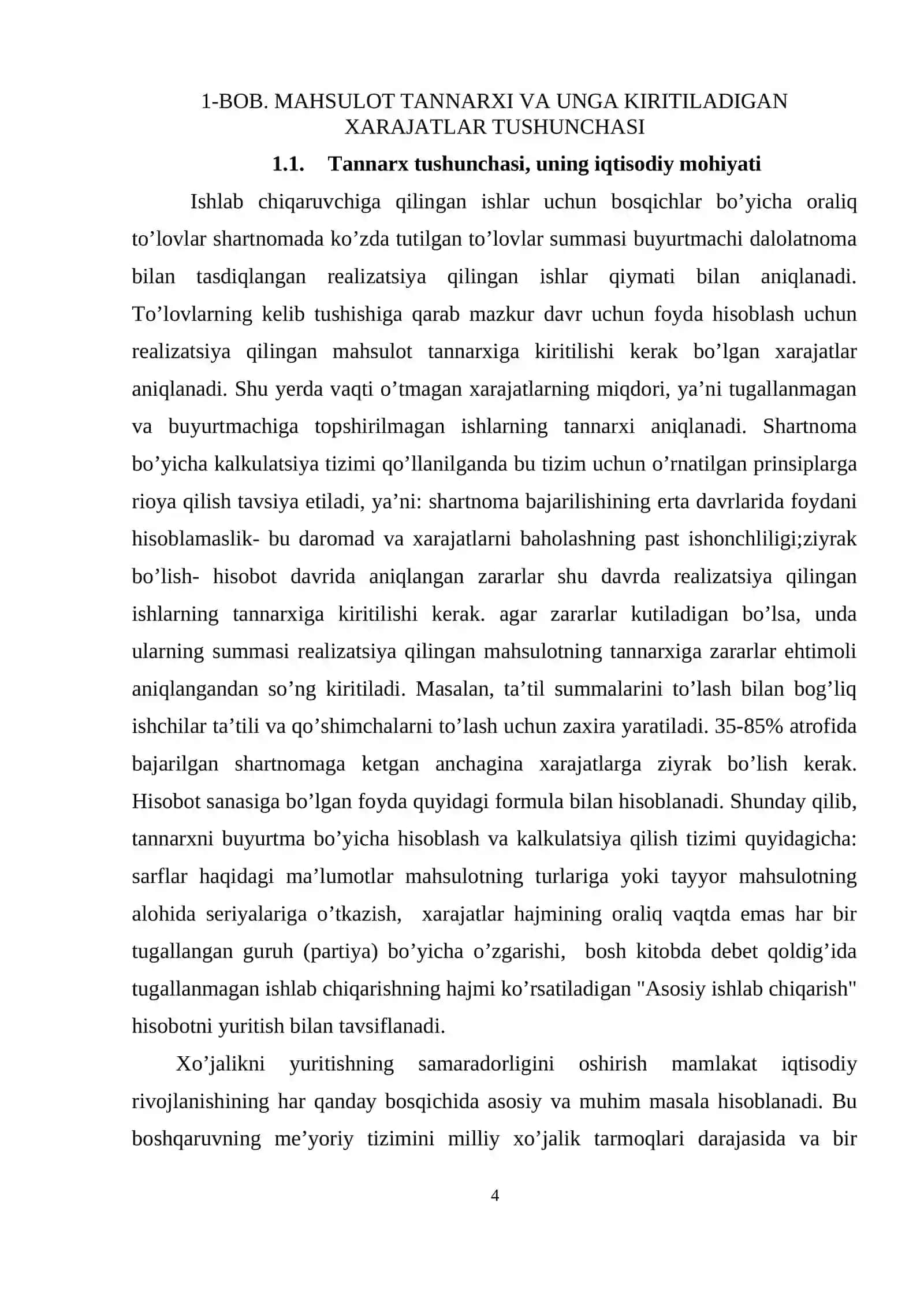 Mahsulot tannarxiga kiritiladigan xarajatlar hisobi  kurs ishi 4