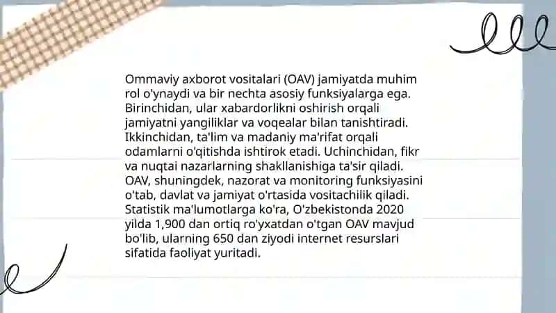 Ommaviy axborot vositalarining huquqiy asoslari 4