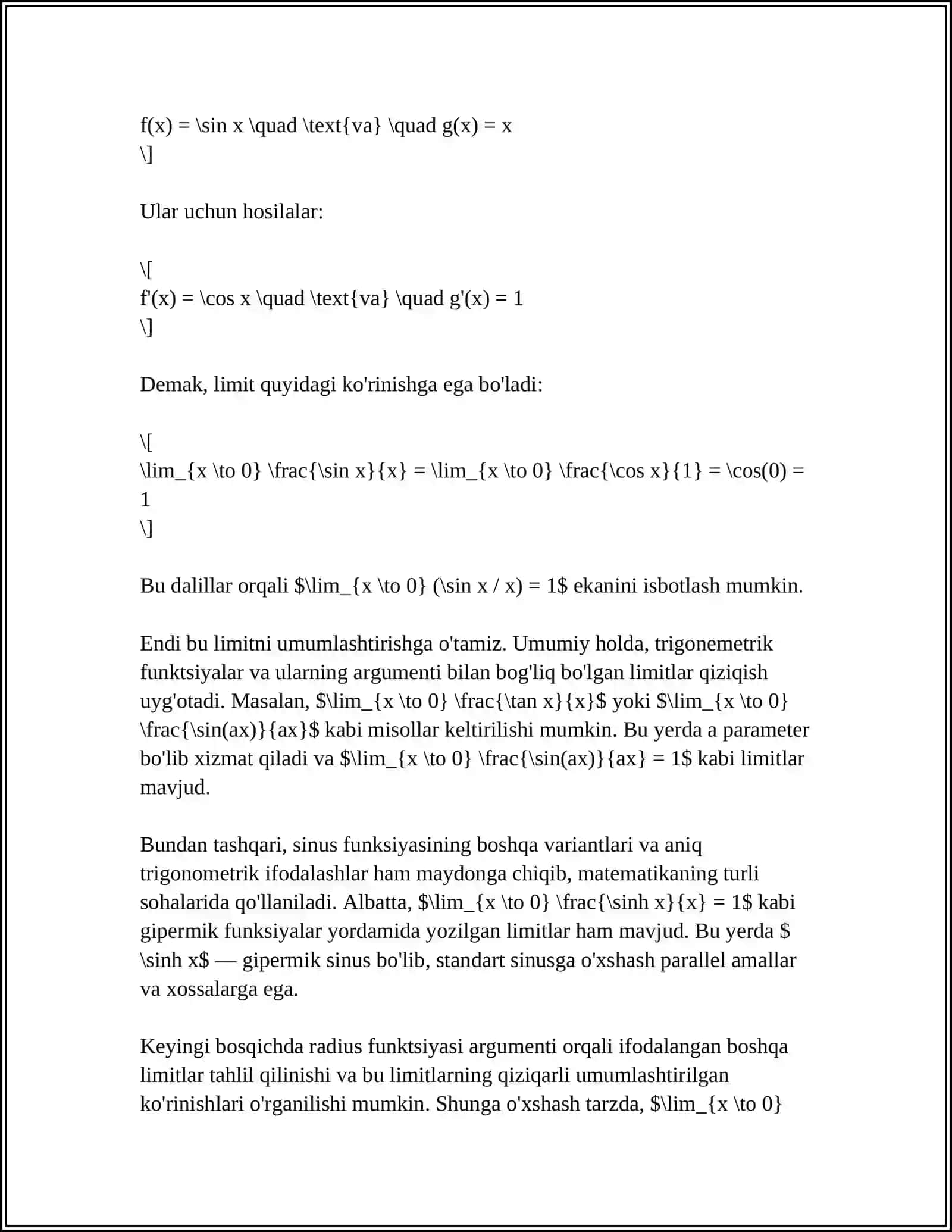 OLIY MATEMATIKADA AJOYIB LIMITLAR 4