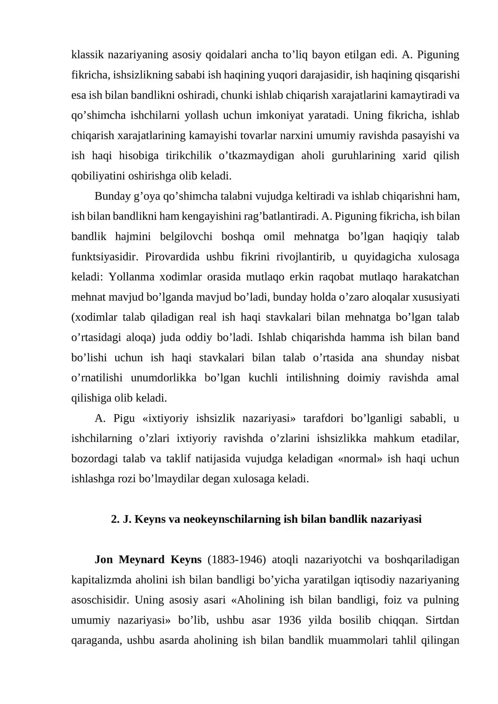 Аhоlining ish bilаn bаndligi nаzаriyаlаri vа ulаrning аmаldа qo’llаnilishi 4