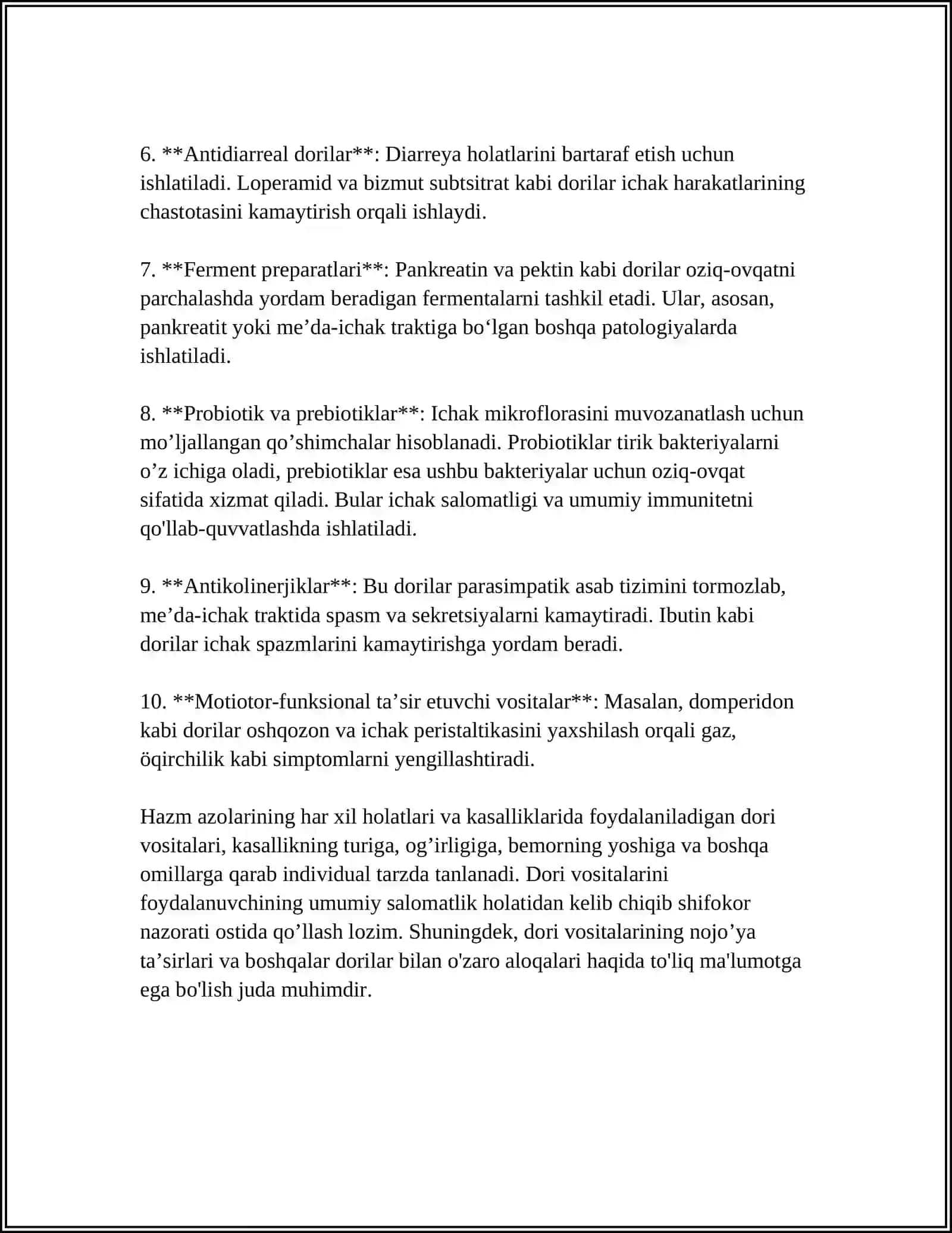 HAZM AZOLARI TA'SIR ETUVCHI DORI VOSITALAR 4