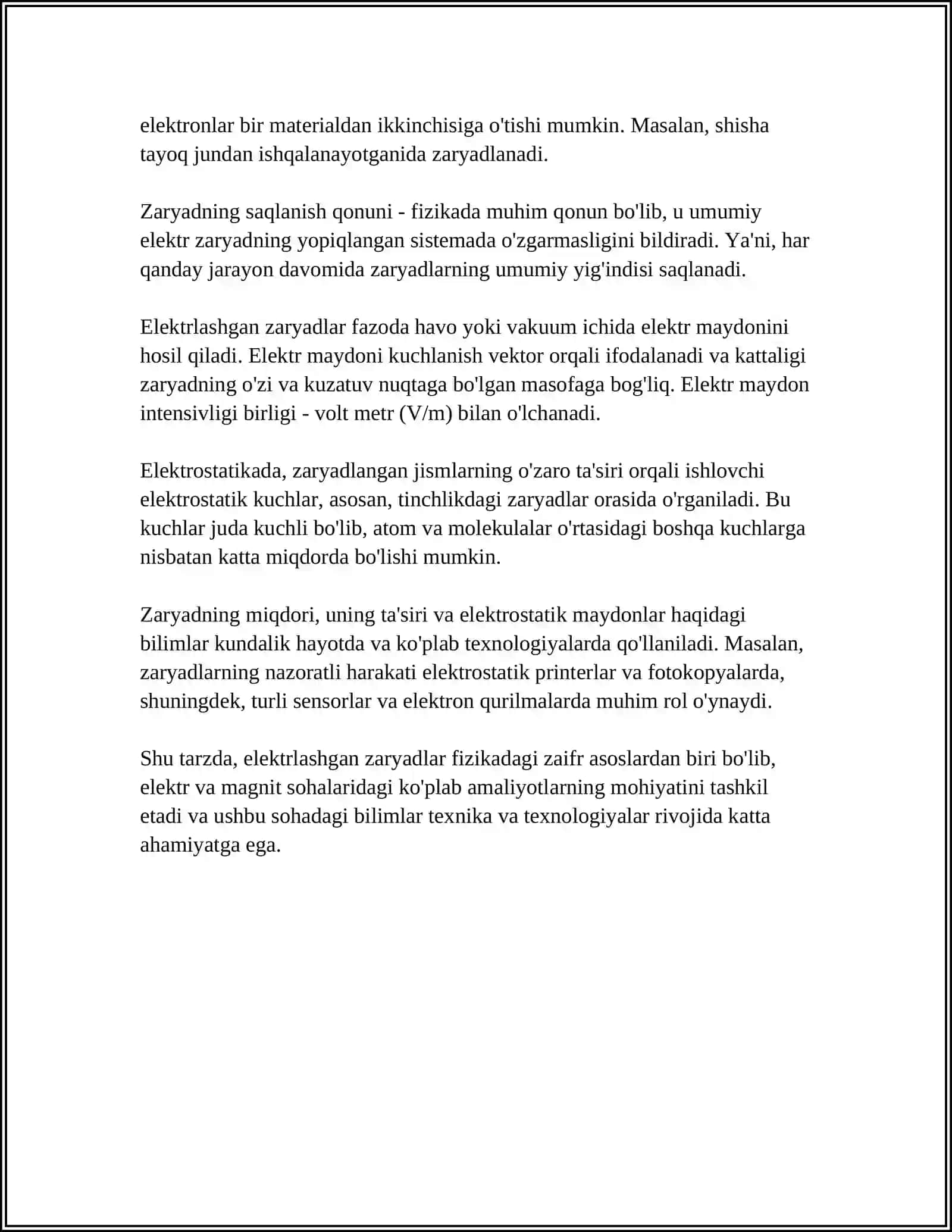 NOELEKTRIK KATTALIKLARNI ELKTR KATTALIKLARGA O’ZGARTIRISH 4