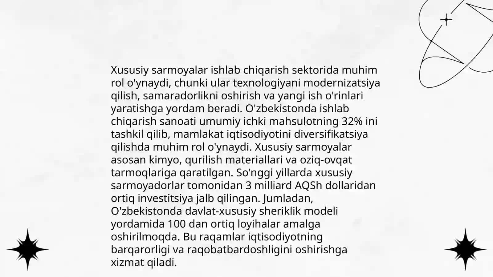 Iqtisodiyot va uning real sektorini rivojlantirishda xususiy investitsiyalarning o'rni va ahamiyati 4