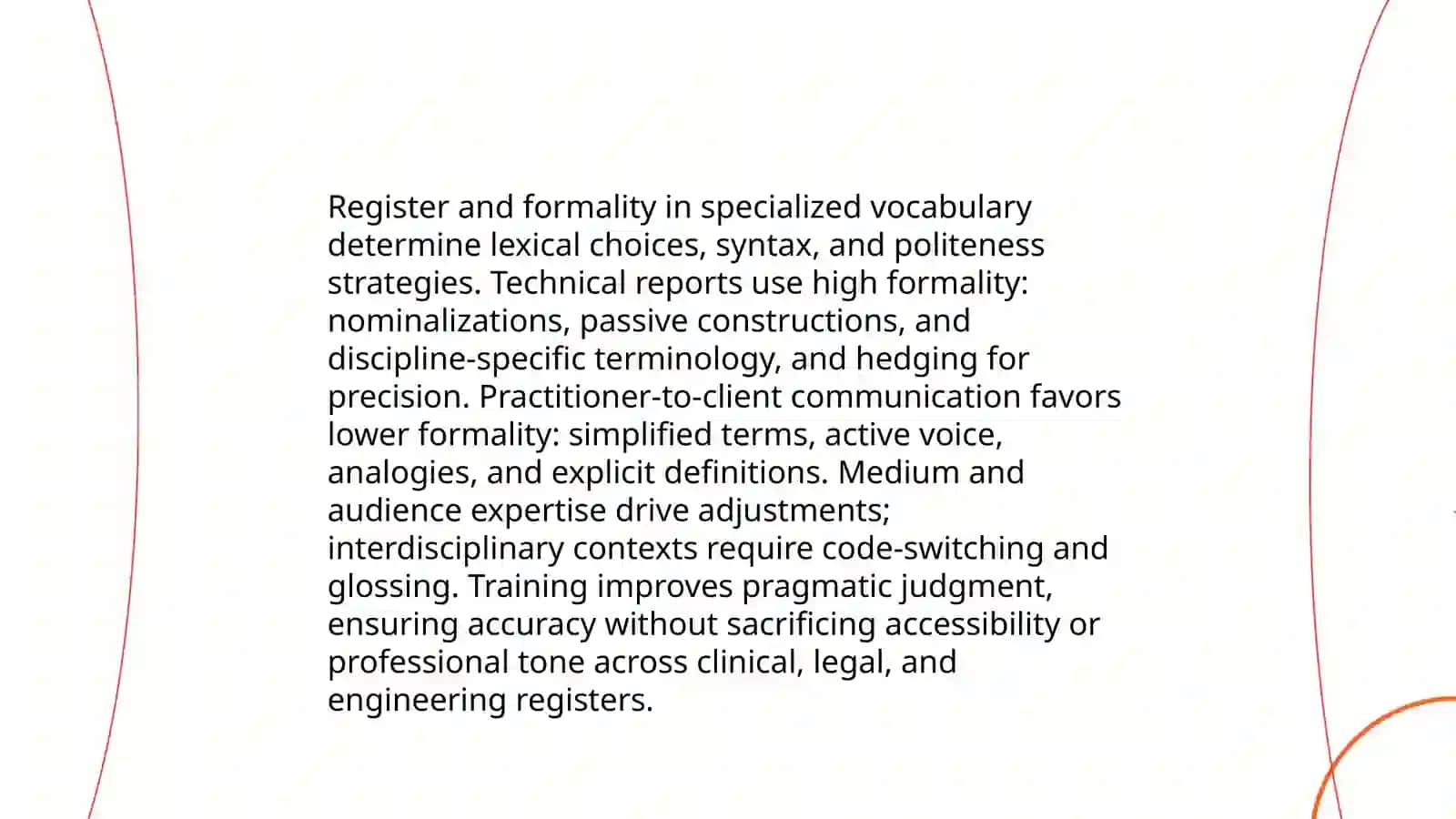 Contextual use of professional vocabulary in specialized fields 4