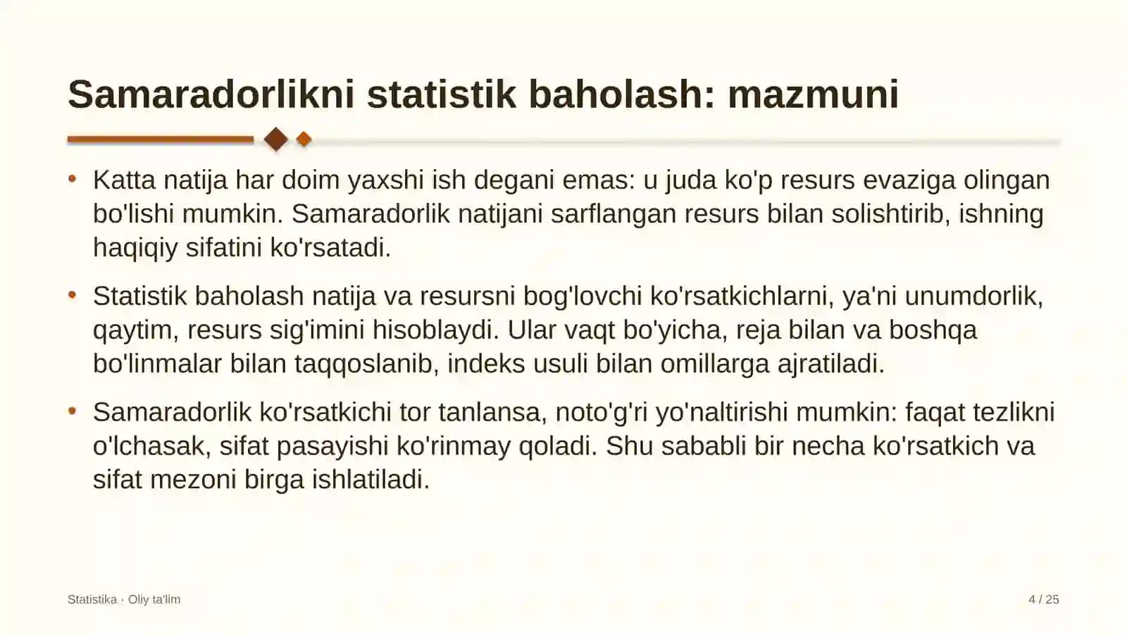 Buxgalteriya xizmatlarida samaradorlikni statistik baholash 4