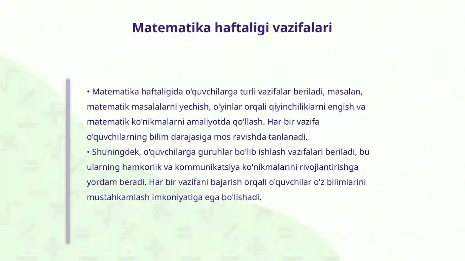 Boshlangʻich sinflarda matematika haftaligi 4