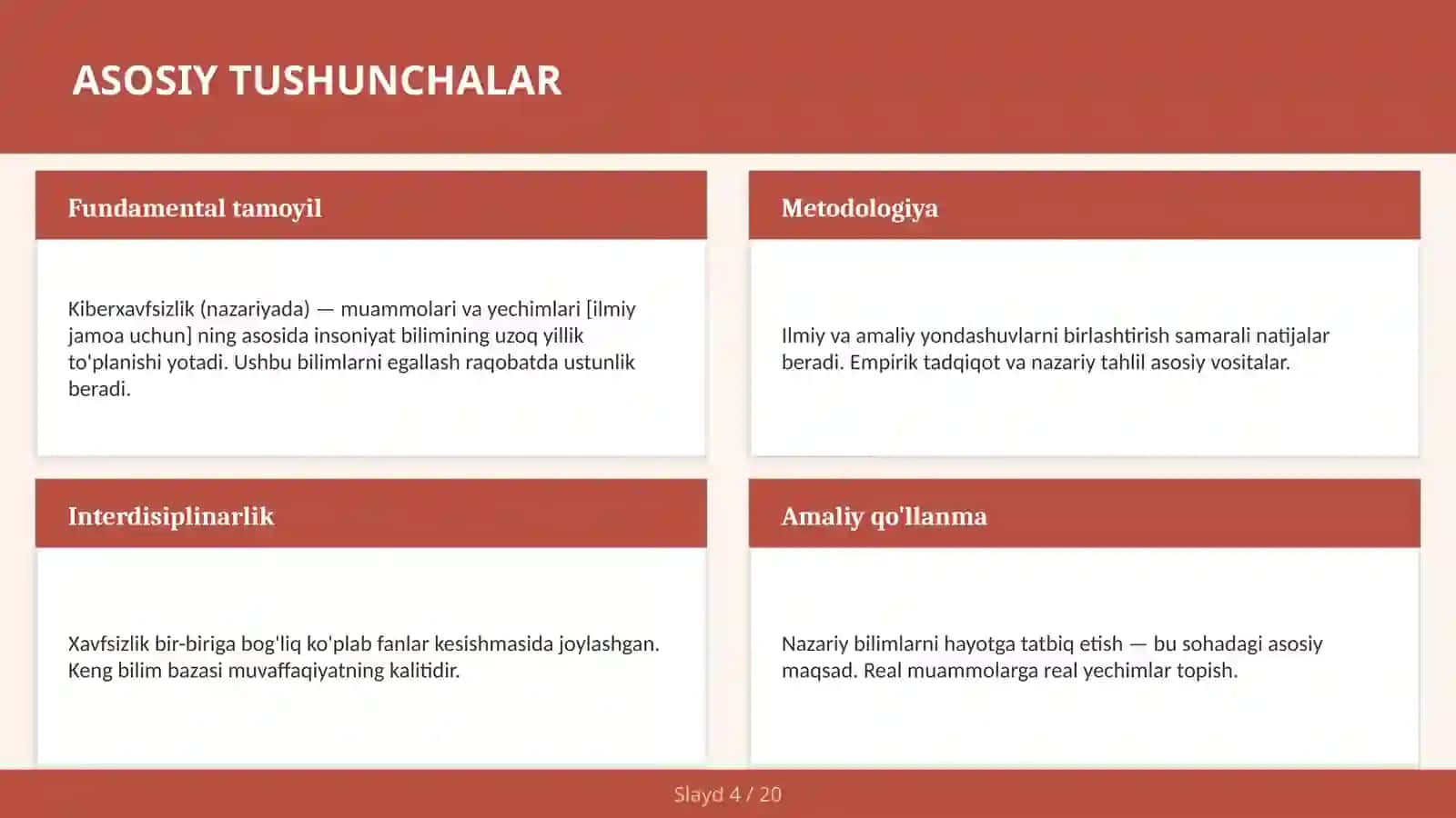 KIBERXAVFSIZLIK (NAZARIYADA) — MUAMMOLARI VA YECHIMLARI [ILMIY JAMOA UCHUN] 4