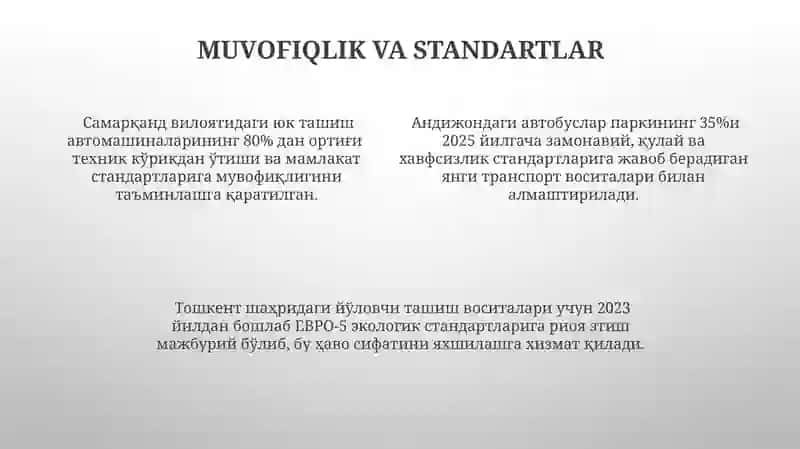AKMlarda transport texnika vositalaridan foydalanishning roli va ahamiyati 4