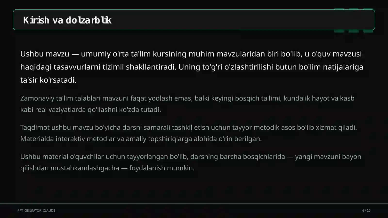 Loyihaga asoslangan ta'lim (PBL): boshlang'ich va yuqori sinflar uchun namunalar 4