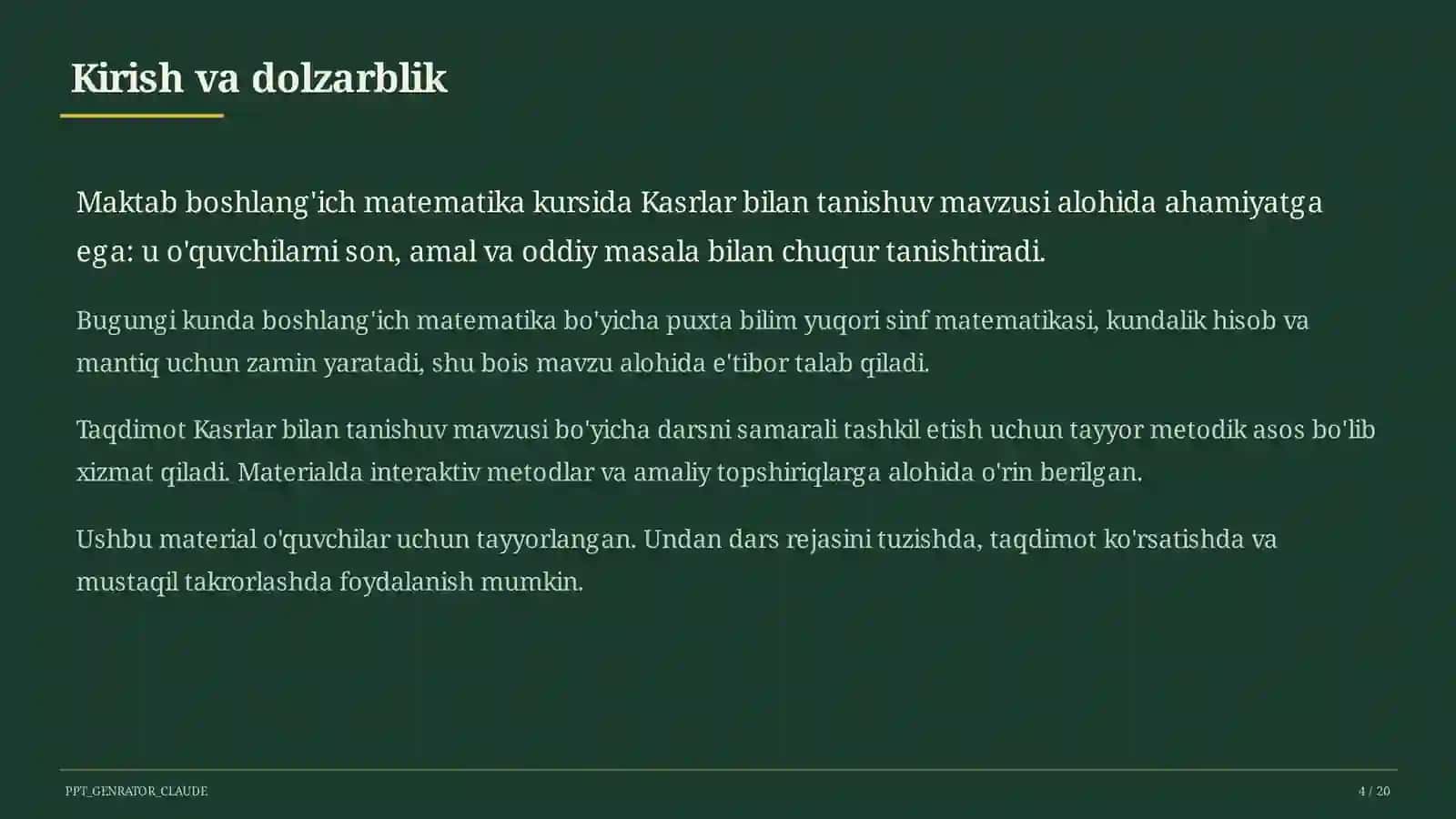 Kasrlar bilan tanishuv (4-sinf) 4