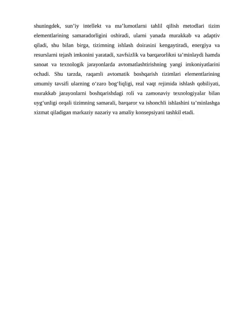 Raqamli avtomatik boshqarish tizimlari elementlarining tavsifi 4