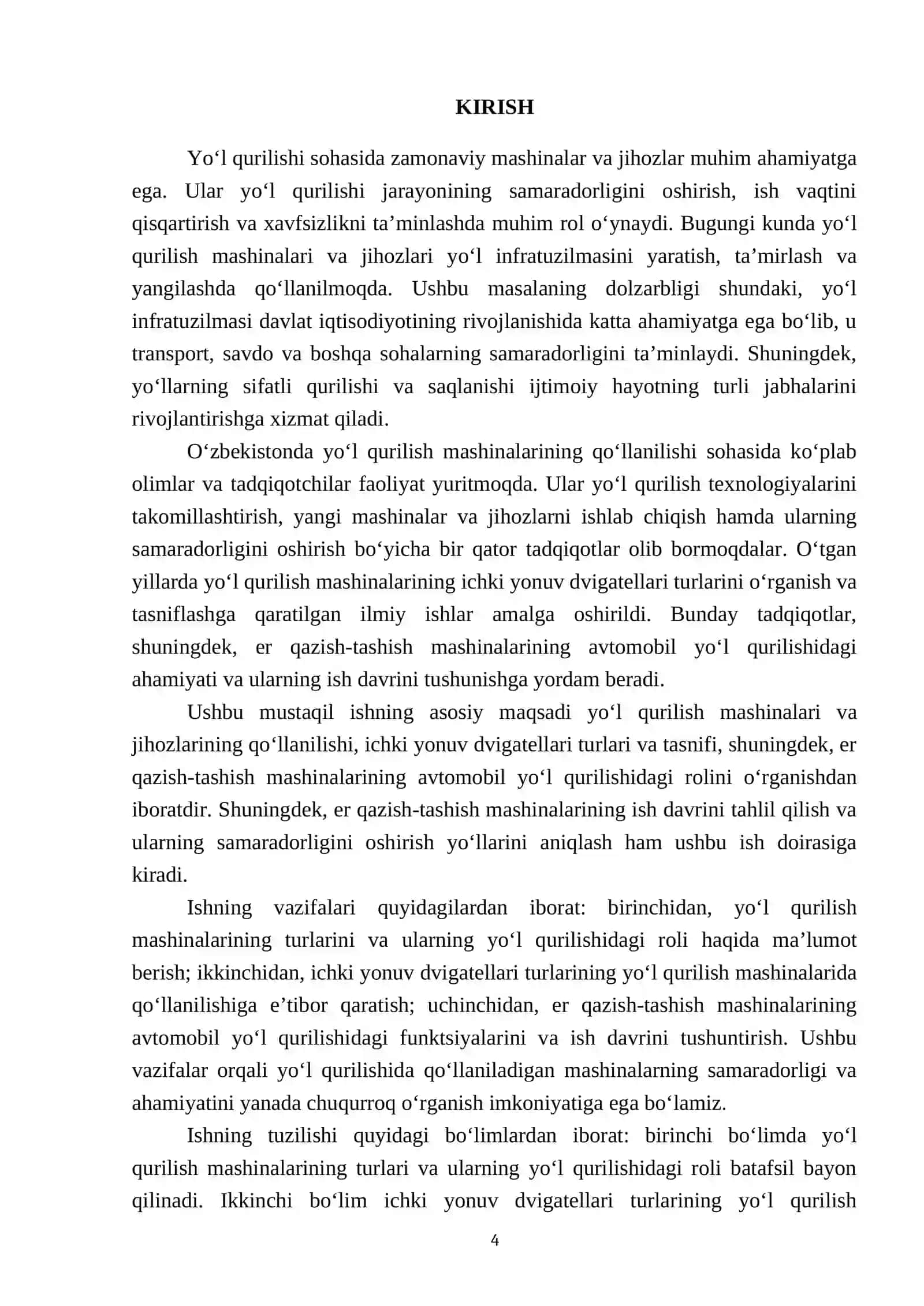Yoʻl qurilish mashinalari va jihozlarini yoʻl qurilishida qoʻllanilishi 4