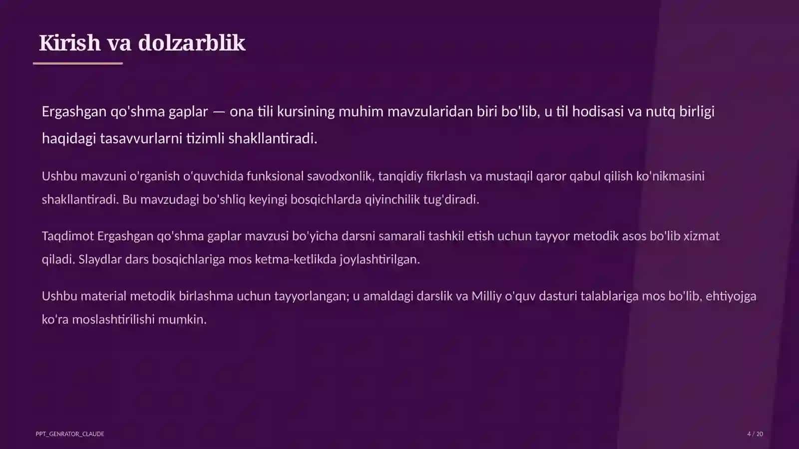 Ergashgan qo'shma gaplar (9-sinf) 4