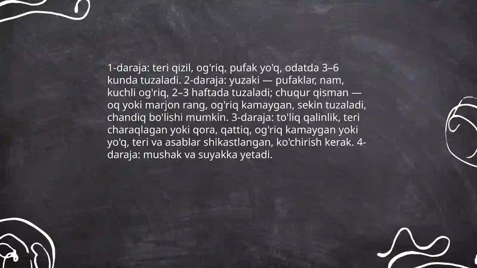 Kuyish va sovuq qotish holatlarda yordam ko'rsatish 4