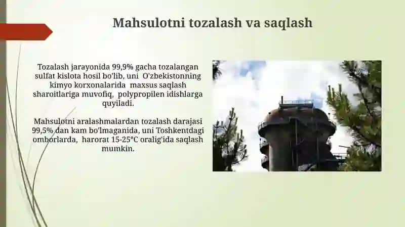 Oltingugurt kislotasi ishlab chiqarish 4