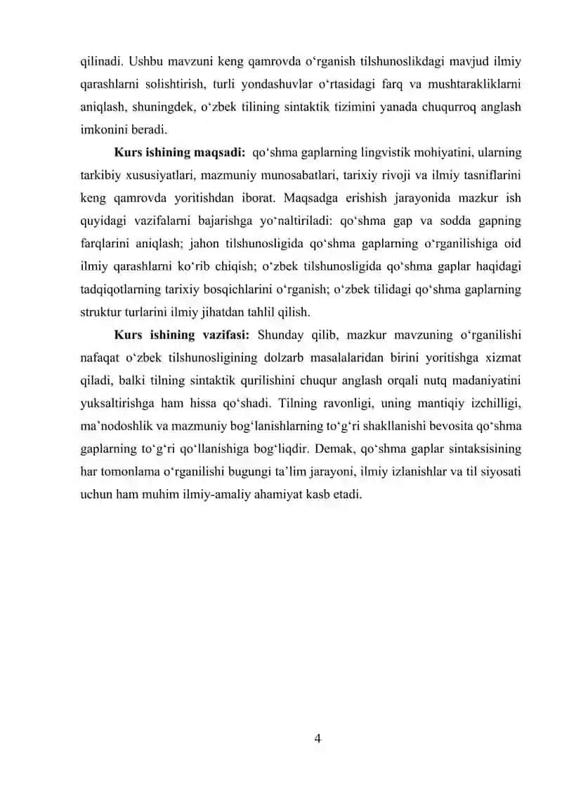 Qo'shma gaplar va tasnifi masalasi 4
