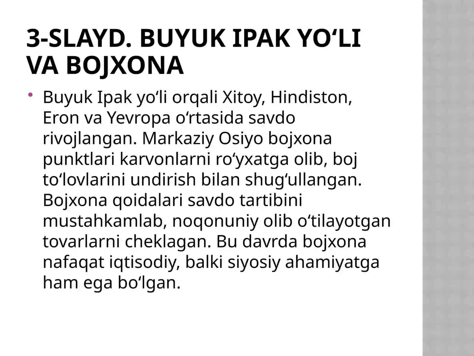 MARKAZIY OSIYO VA O’ZBEKISTONDA BOJXONA ISHINING RIVOJLANISH TARIXI 4