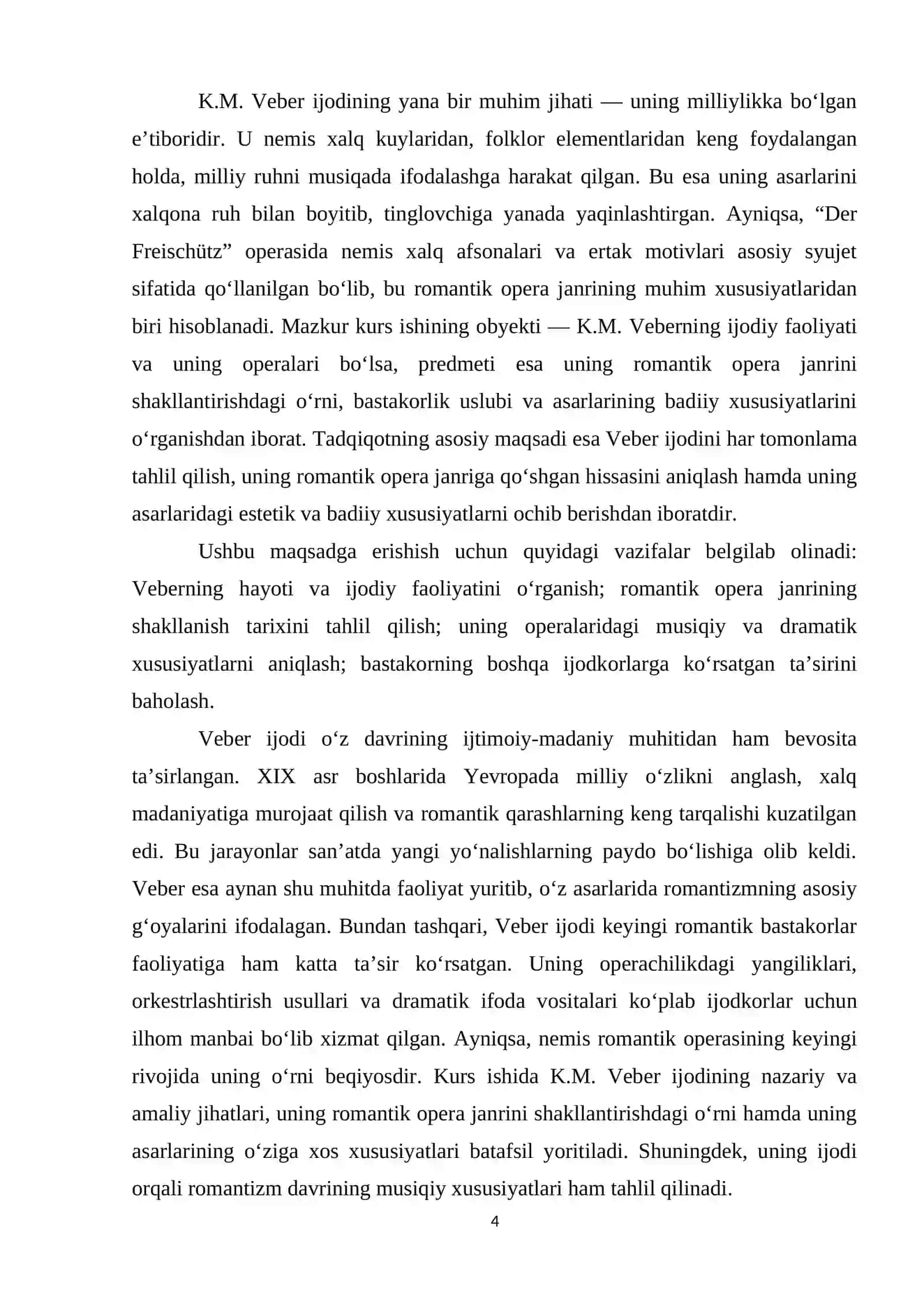 K. M. Veber romantik opera janrining yaratuvchisi 4