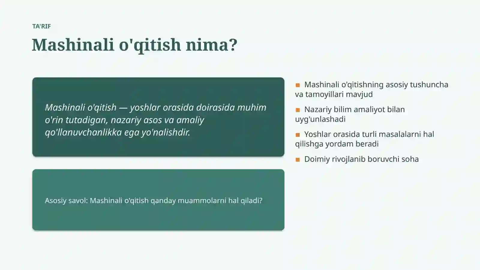 Mashinali o'qitish 4