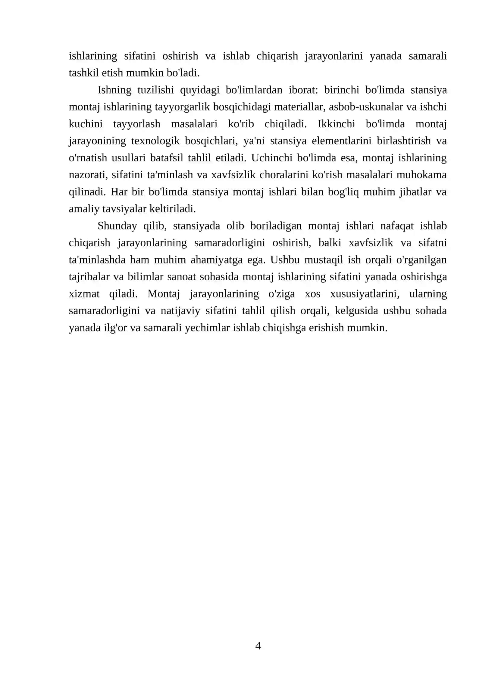 Stansiyada olib boriladigan montaj ishlari 4