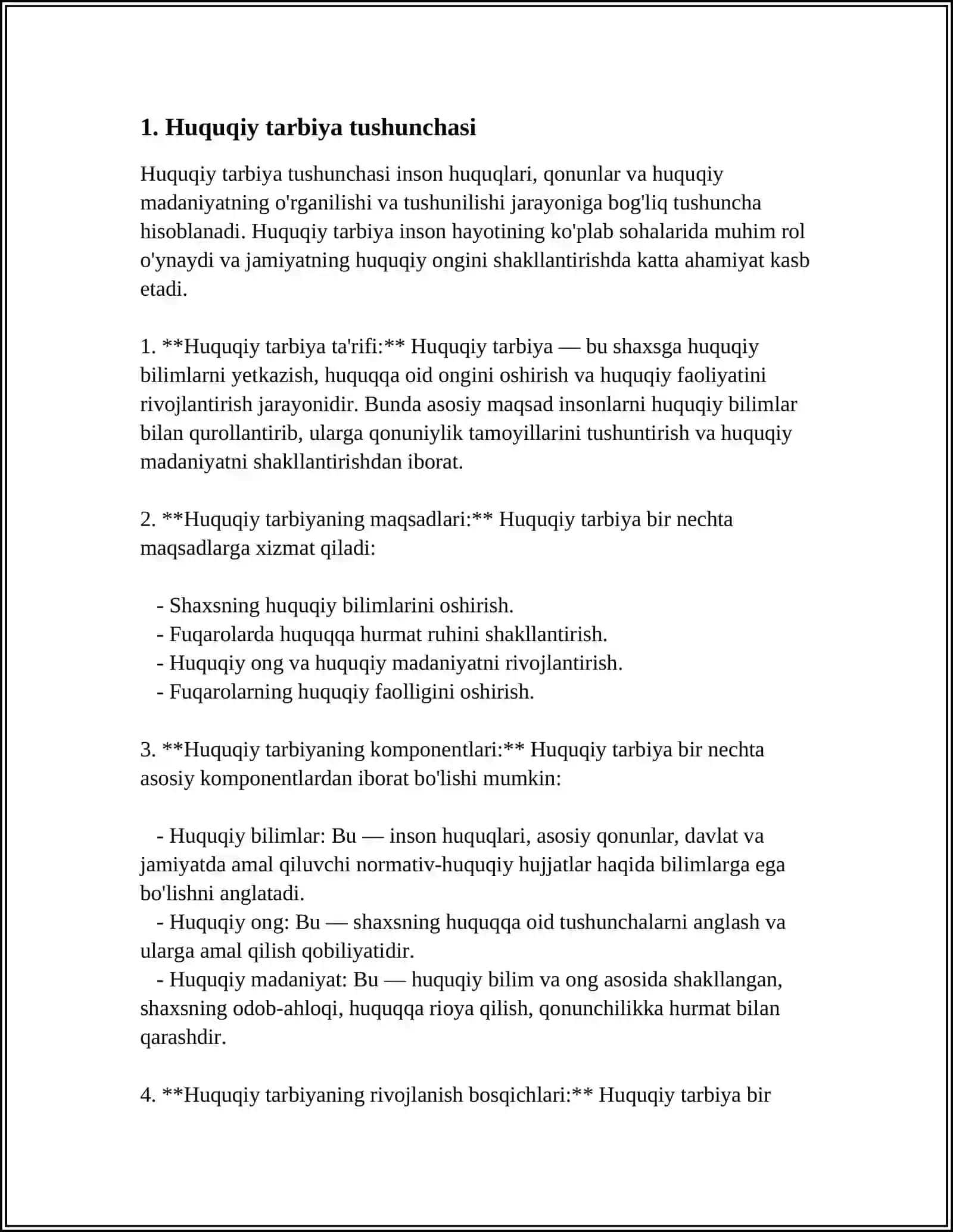 HUQUQIY TARBIYA NAZARIYASI VA AMALIYOTINING O‘ZIGA XOS XUSUSIYATLARI 4