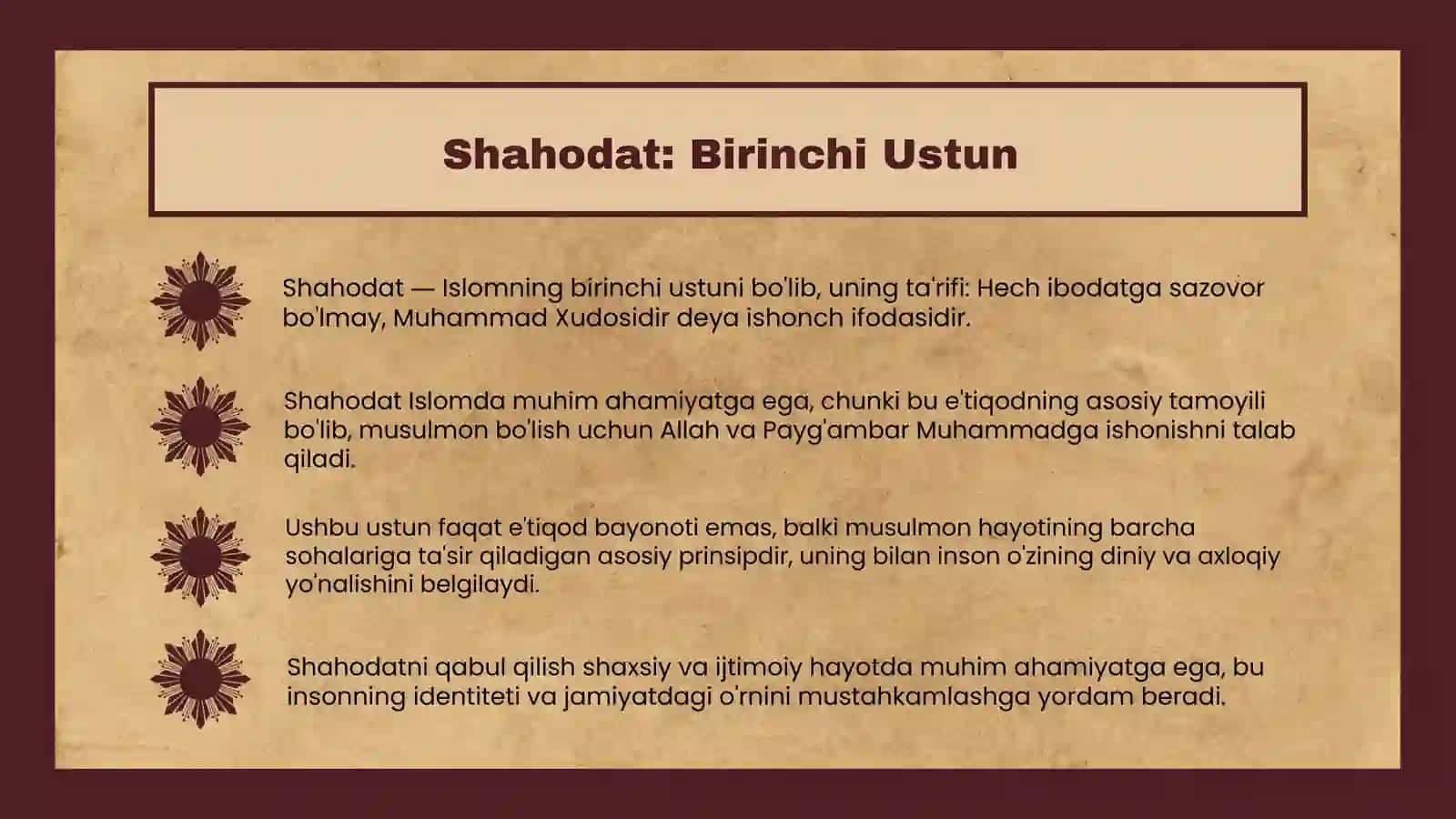 Islomning besh ustuni 4