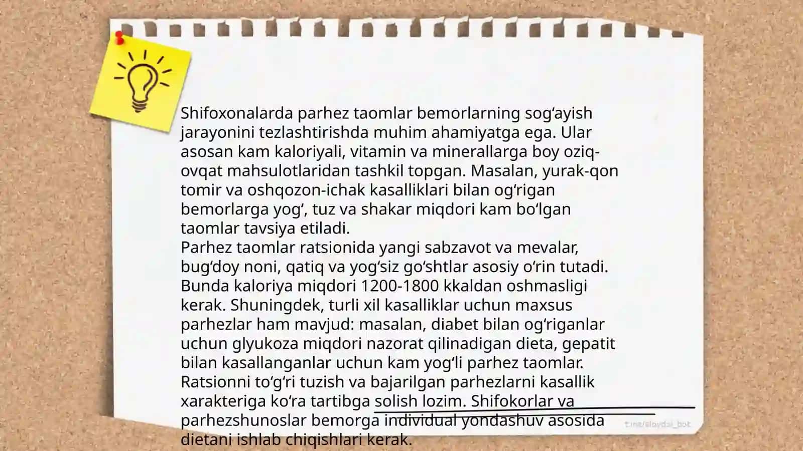 Bemorlarning ovqatlanishini tashkil qilish va uning gigienik nazorati 4