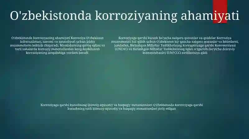 Korroziyaga Qarshi Kurash Boʻyicha Xalqaro Qonunlar Va Qarorlarning OʻZbekistonda Ratifikatsiya Qilishning Ahamiyati 4