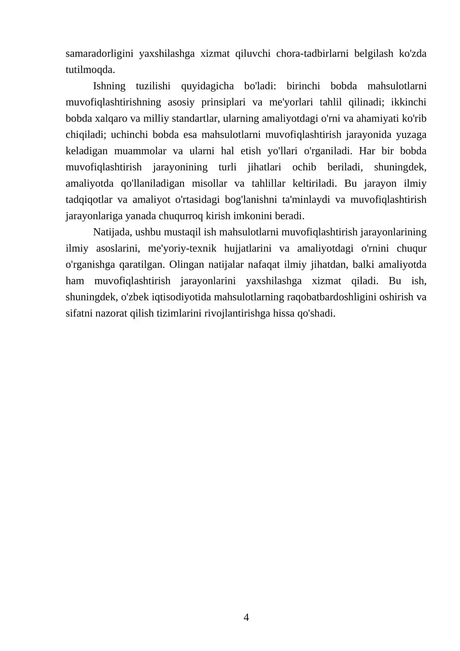 Mahsulotlarni muvofiqlashtirish bo’yicha me’yoriy-texnik hujjatlari 4