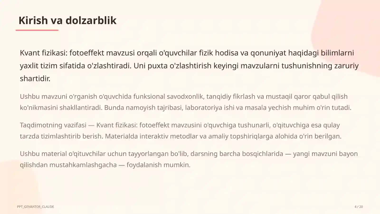 Kvant fizikasi: fotoeffekt (11-sinf) 4