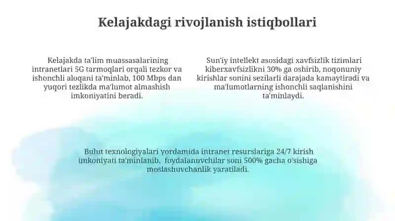 Ta'lim muassasasi Intranet tarmog’ida ishlash. Virtual lokal tarmoqlar 4