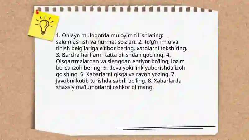 Tarmoqdagi odob axloqi 4