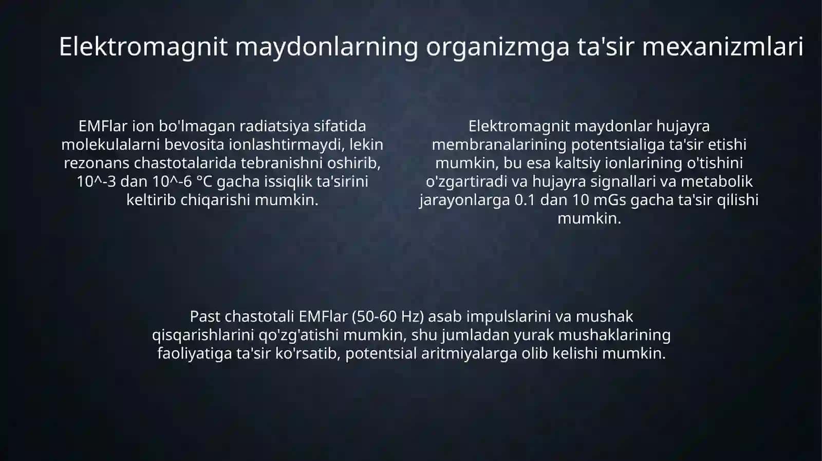 Elektromagnit maydonning organizmga ta'siri 4
