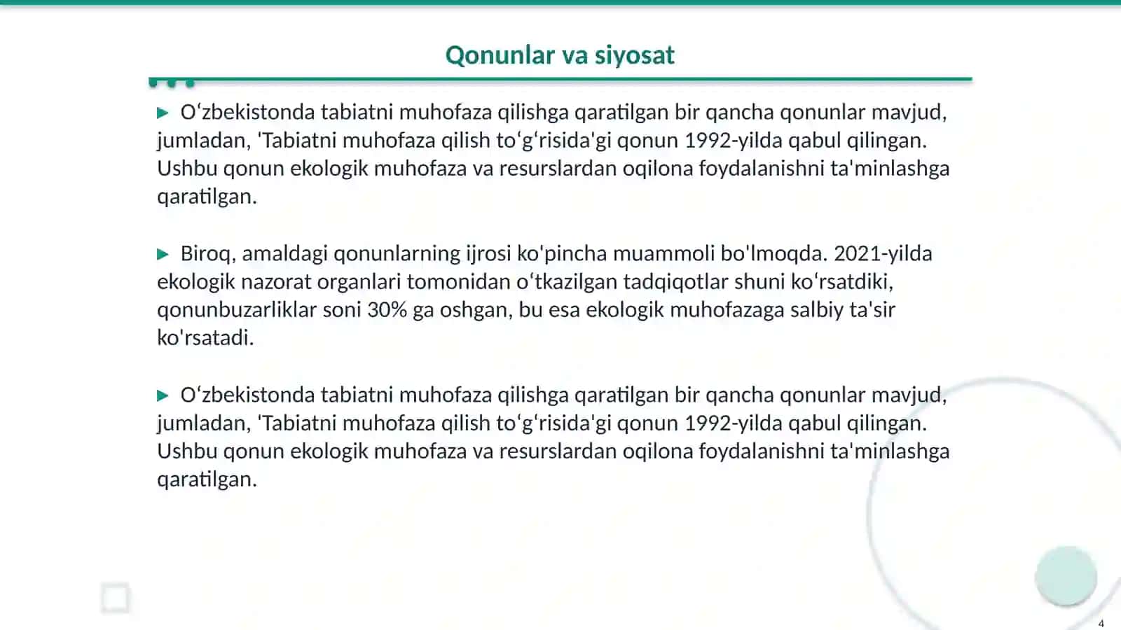 Oʻzbekistonda tabiatni muhofaza qilish muammolari 4
