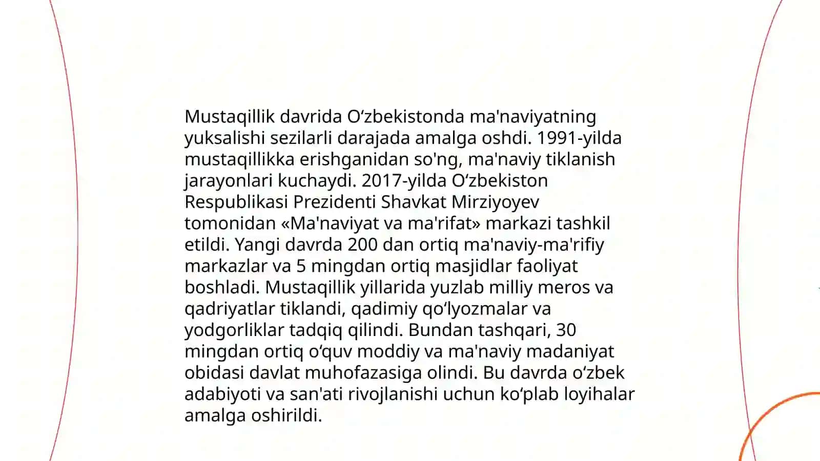 Mustaqillik yillarida madaniyat va ma'naviyatning taraqiyoti 4