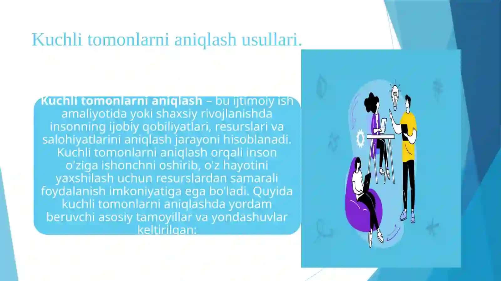 Ijtimoiy ishda kuchli tomonlar nazaryasi 4