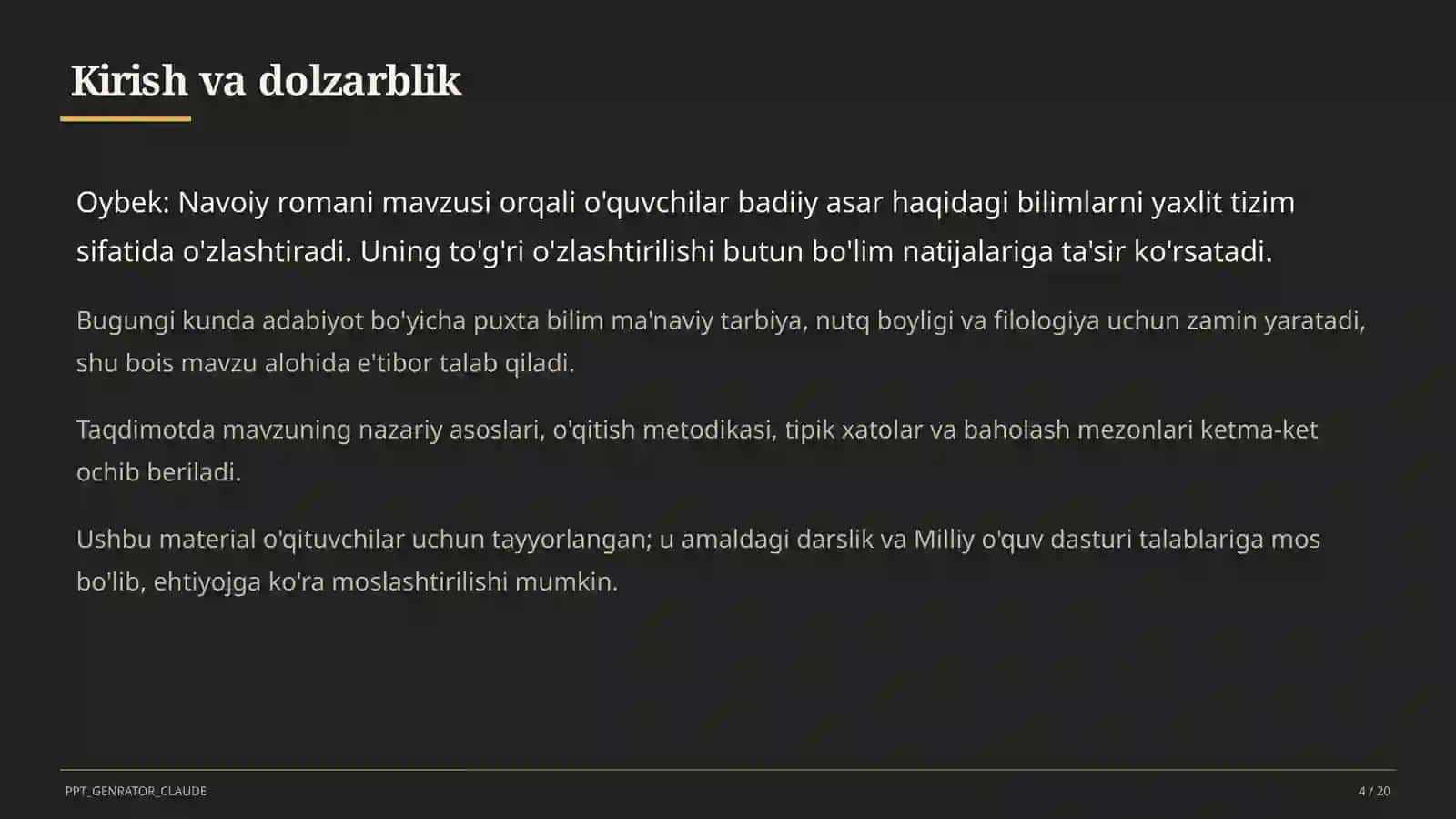 Oybek: Navoiy romani (10-sinf) 4