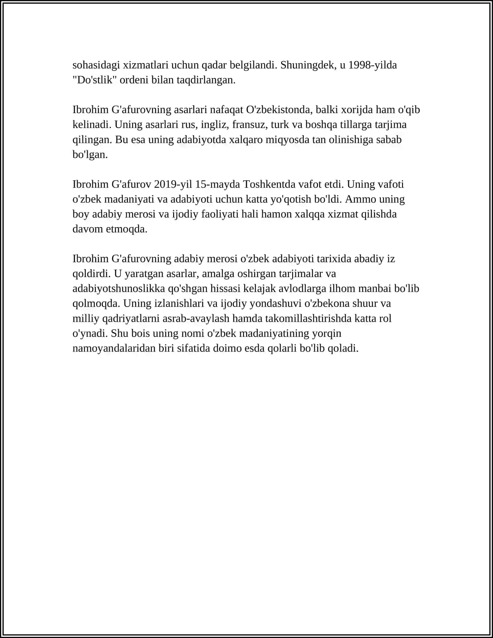 IBROHIM G'AFUROV ASARLARI BILAN TANISH FOYDALANILGAN ADABIYOTLAR 4