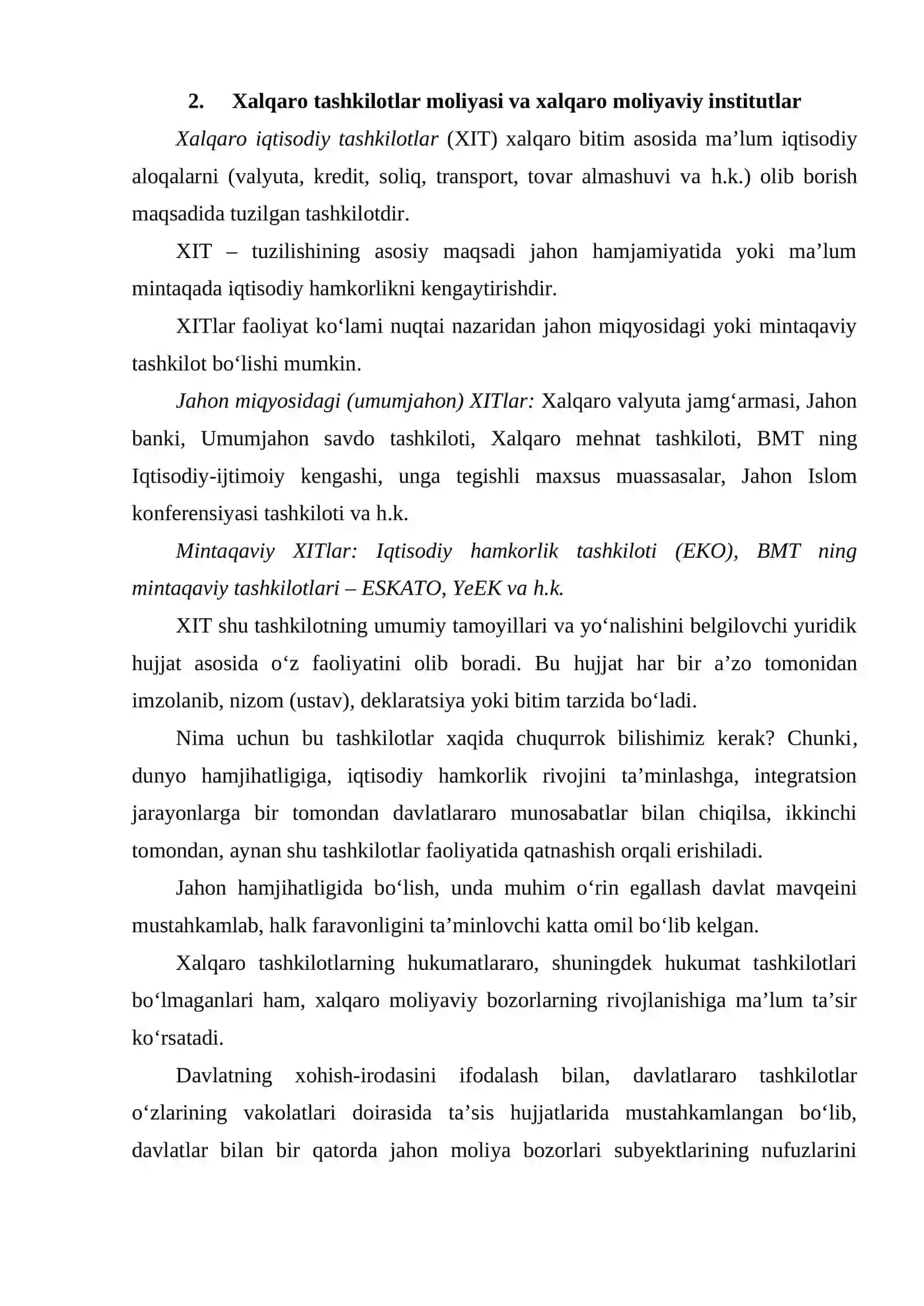 Xalqaro moliya va uning jahon taraqqiyotida tutgan o`rni 4