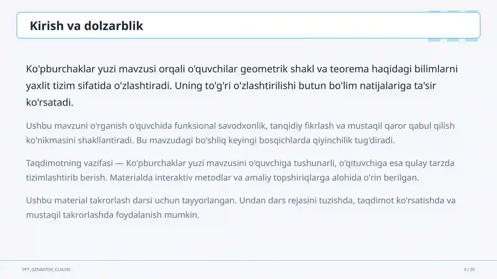 Ko'pburchaklar yuzi (8-sinf) 4