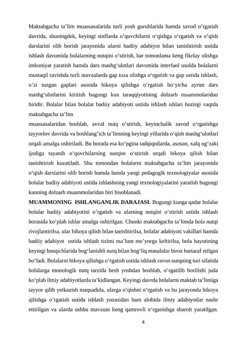 ILK QADAM DAVLAT O`QUV DASTURIDA BOLALAR NUTQINI O`STIRISH MAZMUNI 4