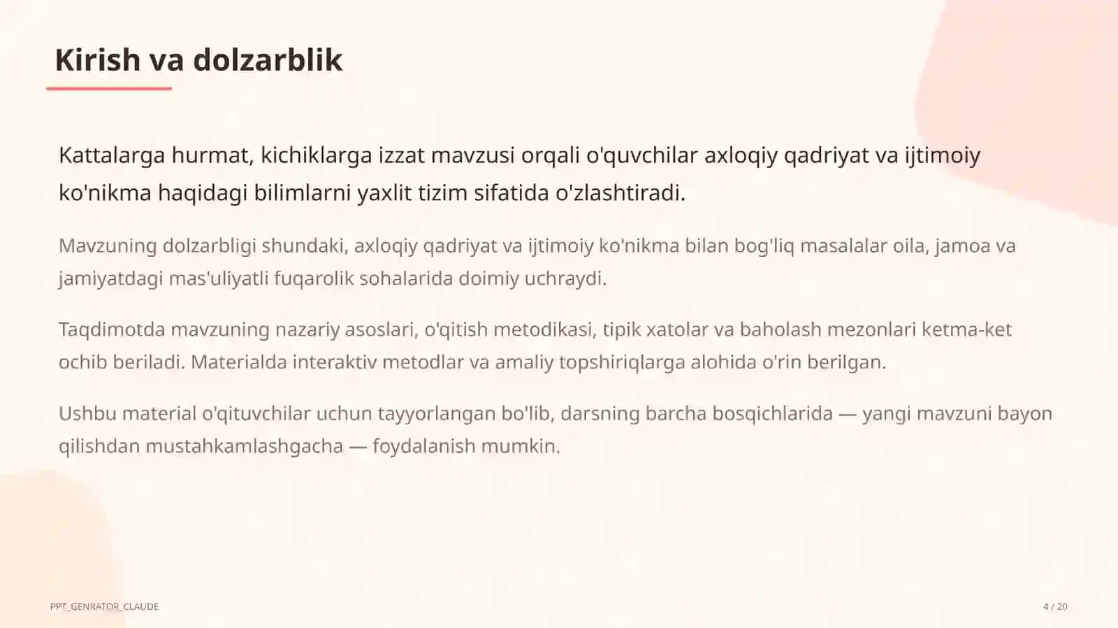 Kattalarga hurmat, kichiklarga izzat (2-sinf) 4