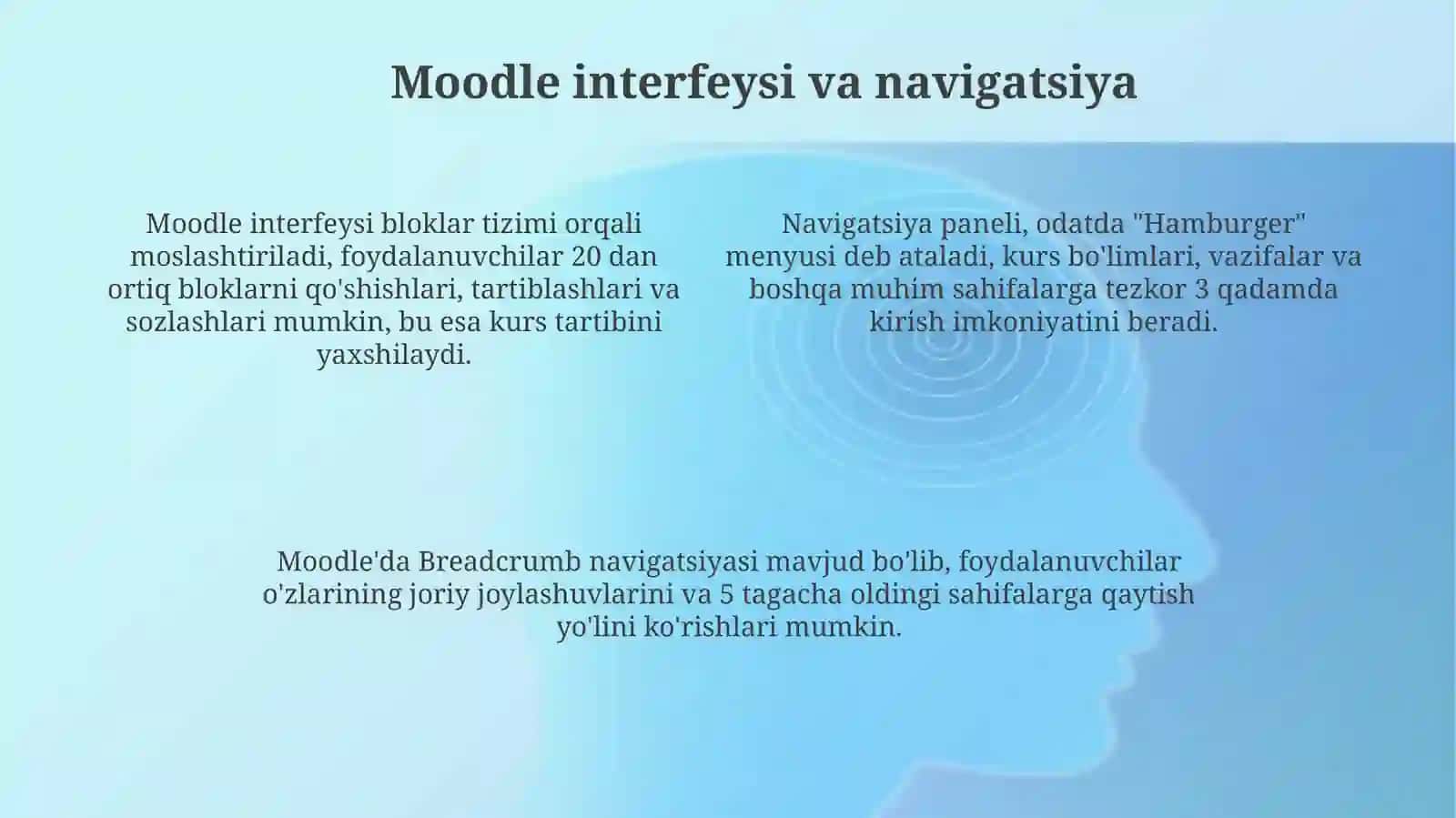 Masafaviy kurslar yaratish.Moodle tizimi 4