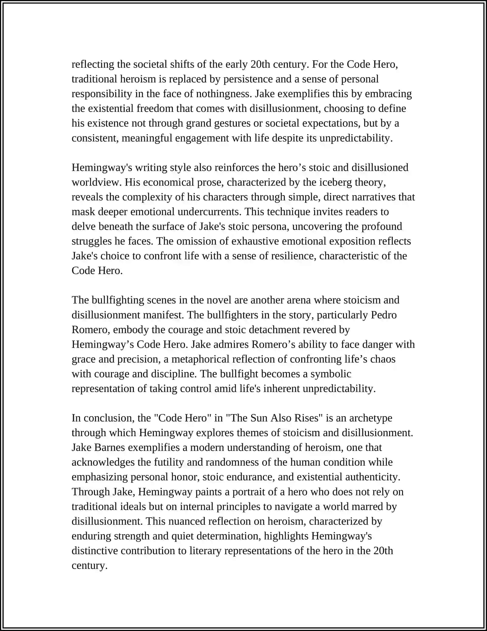 THE REFLECTION OF HEROISM IN THE NOVELS OF ERNEST HEMINGWAY 4