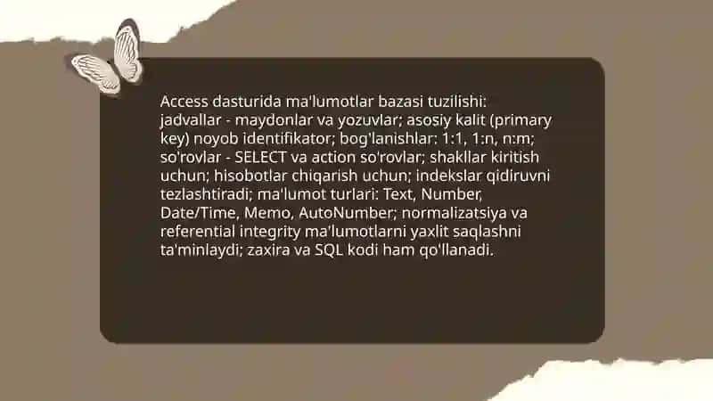 Accsess dasturi 4