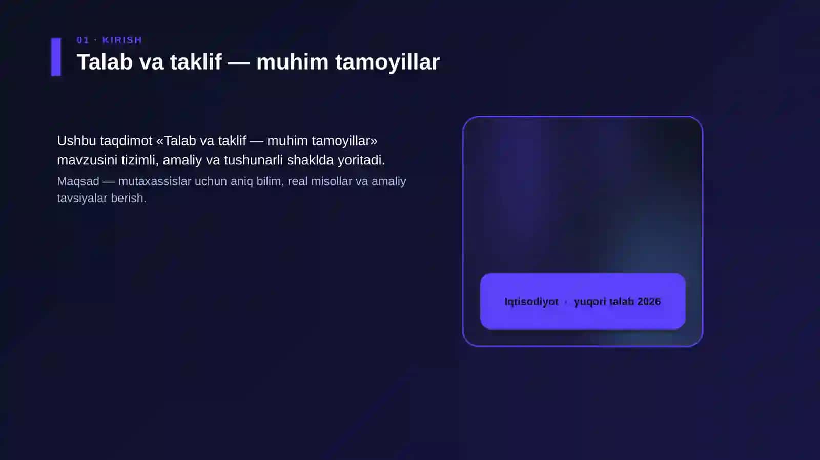 Talab va taklif — muhim tamoyillar 4