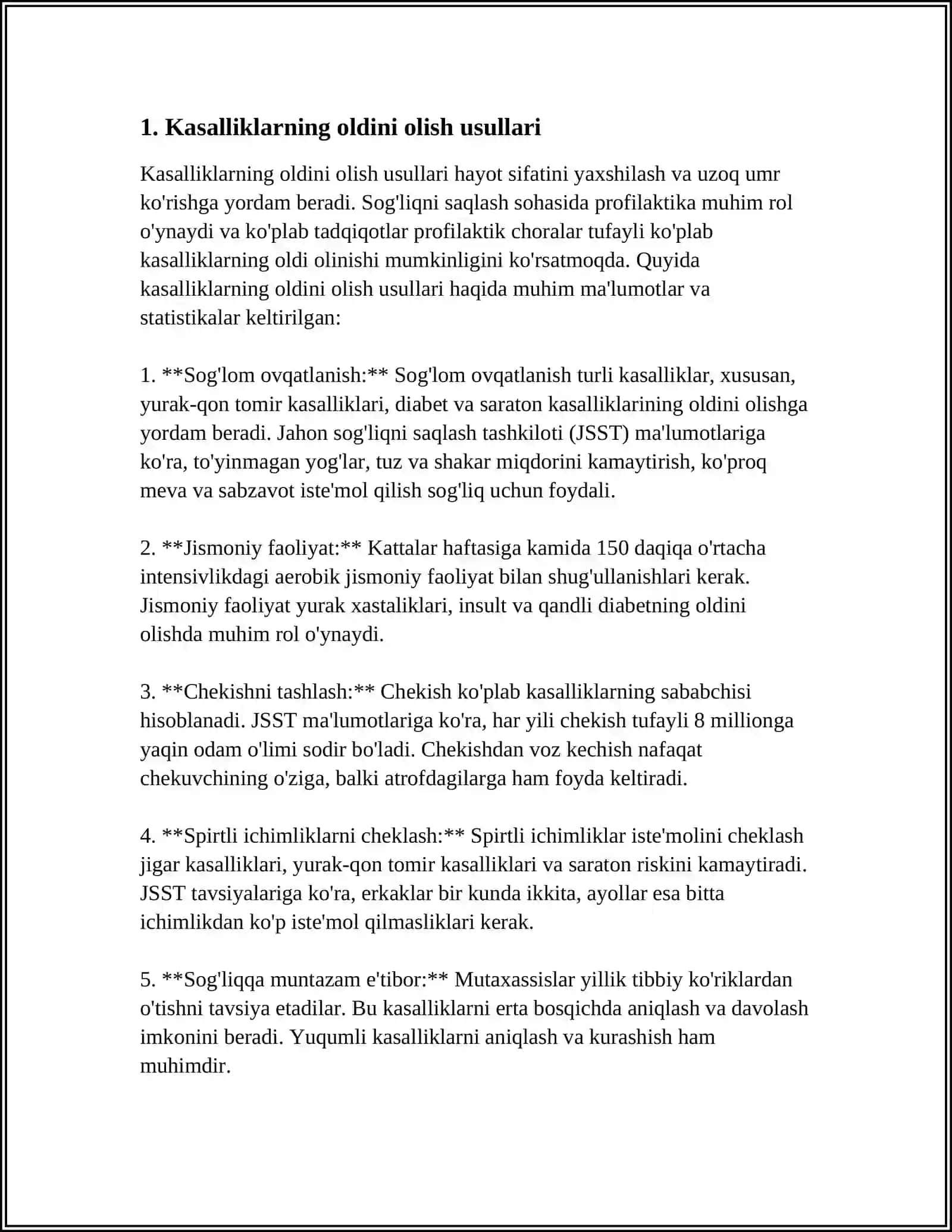 KASALLIKLAR.KARANTIN.GIGIENA. IMMUNITET.SOG'LOM TURMUSH TARZI.TO'G'RI OVQATLANISH.UYQU 4