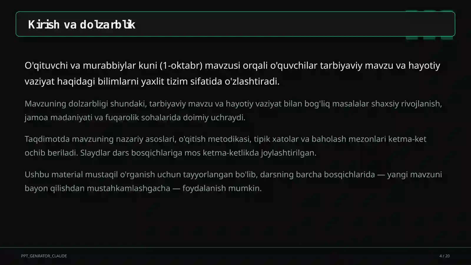 O'qituvchi va murabbiylar kuni (1-oktabr) 4