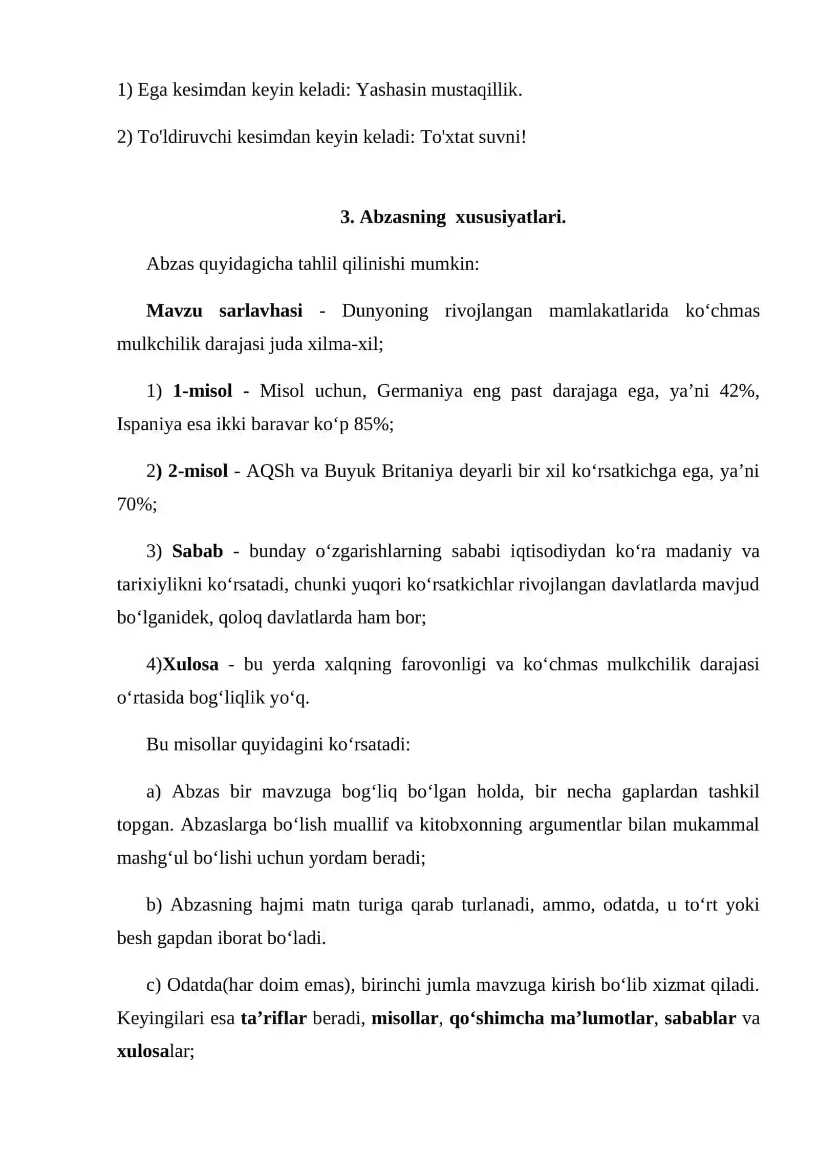 Gaplarning xususiyatlari 4